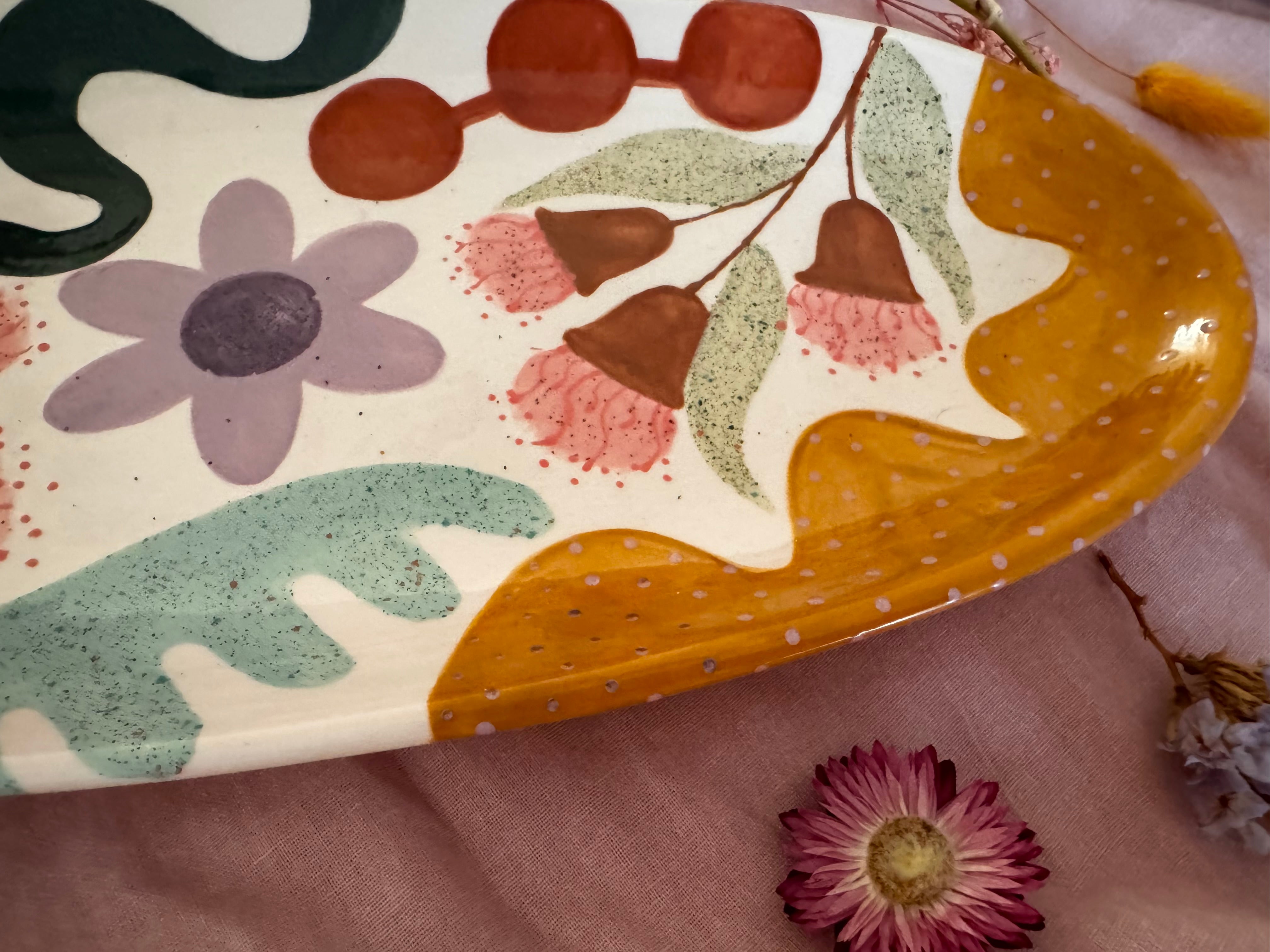 Seconds Sale Oval Platter Sml ~ Gum Blossoms / Wattle
