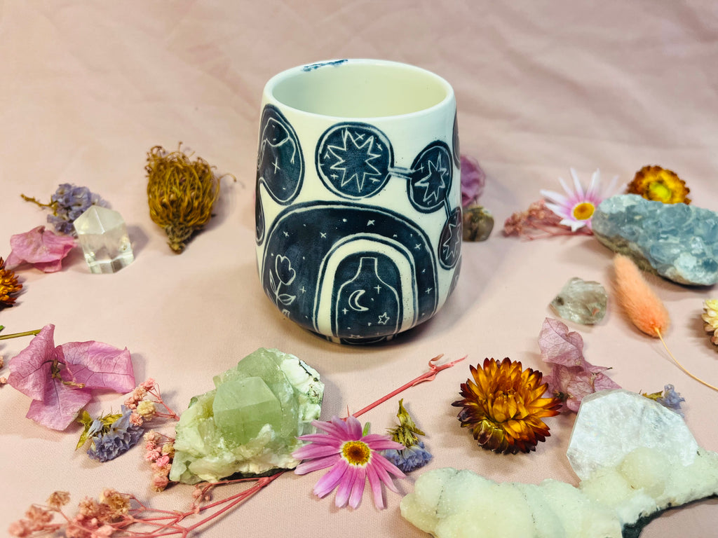 Wine Tumblers ~ Mystical Navey