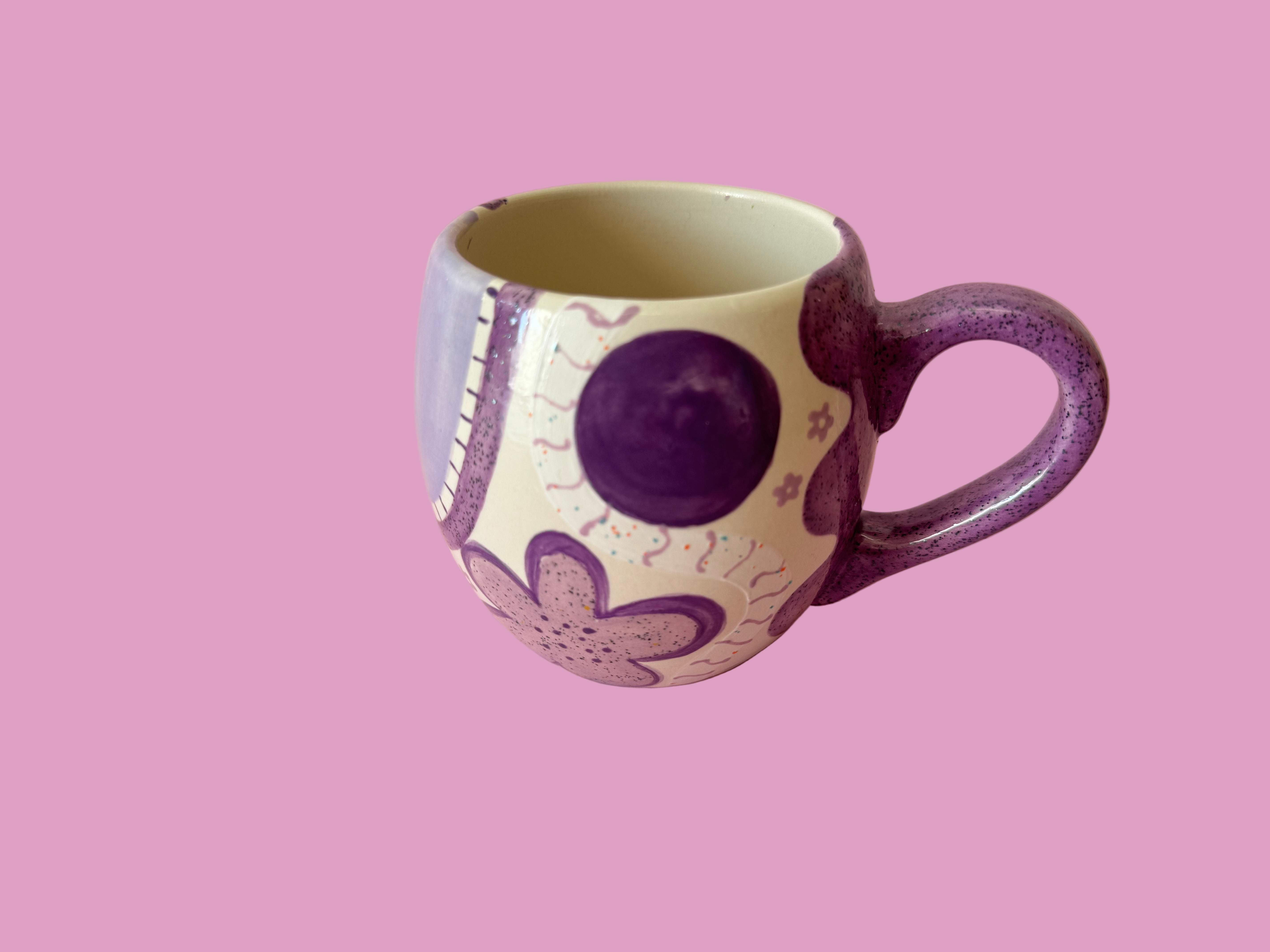 Mini Hug Mug ~ Purple Monotone