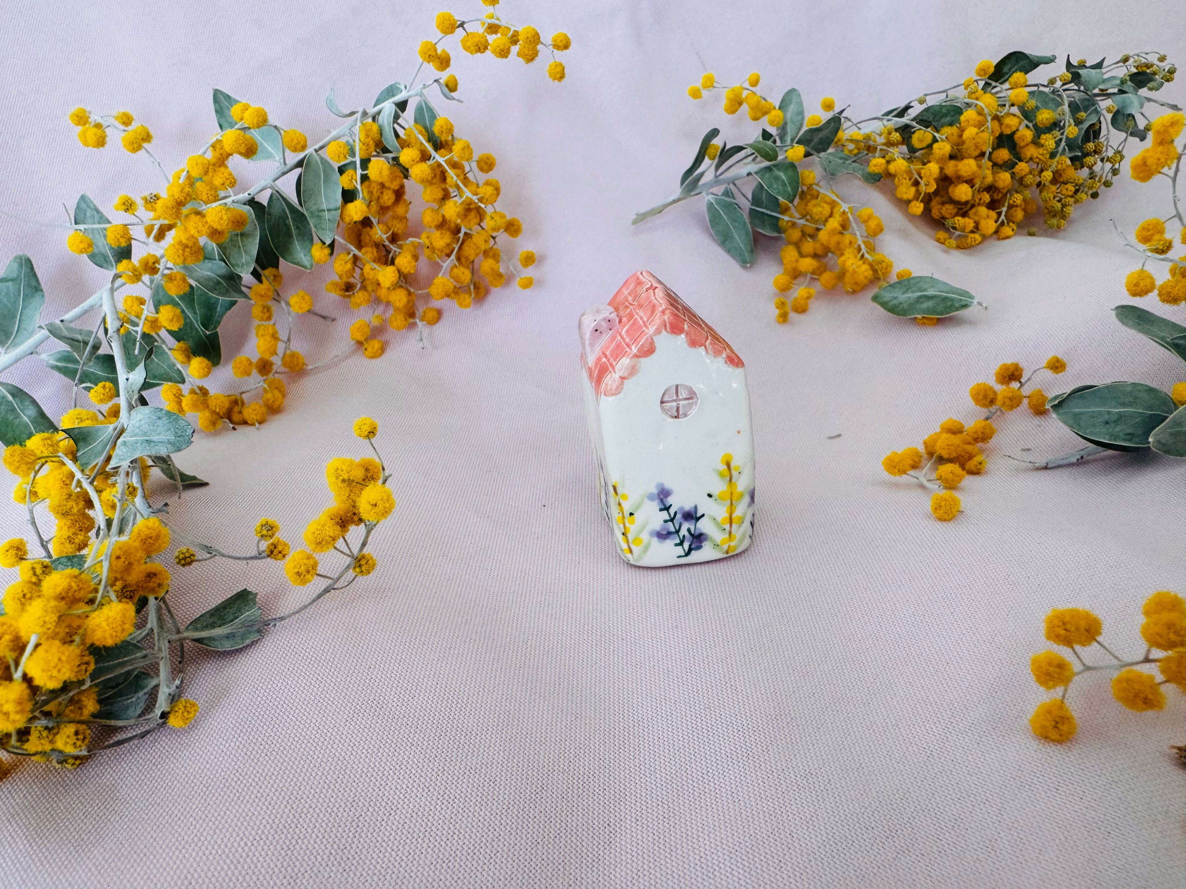 Ceramic House Tiny ~ Pink Florals 2