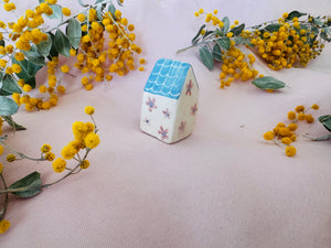 Ceramic House Tiny ~ Blue Floral