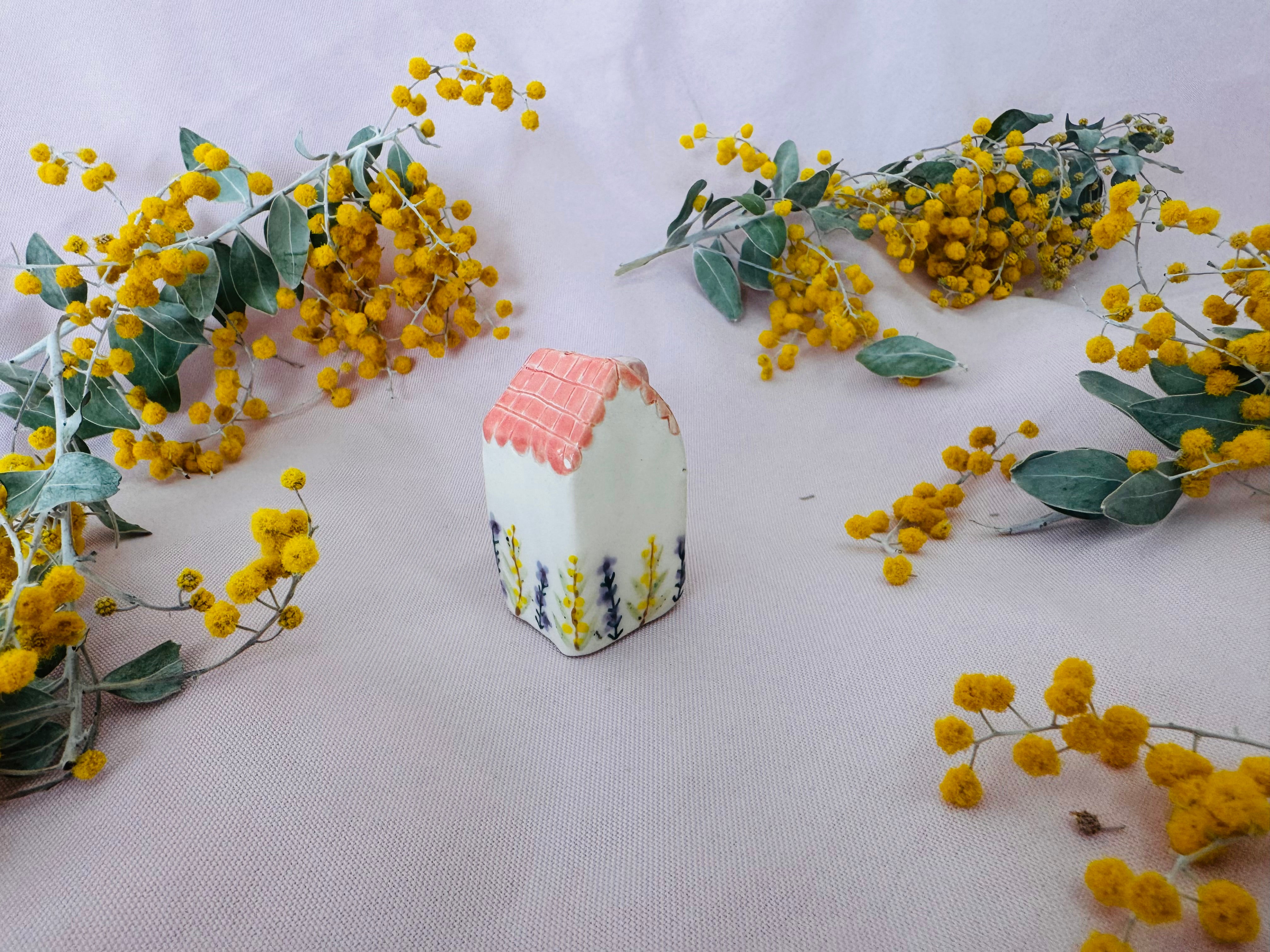 Ceramic House Tiny ~ Pink Florals 2