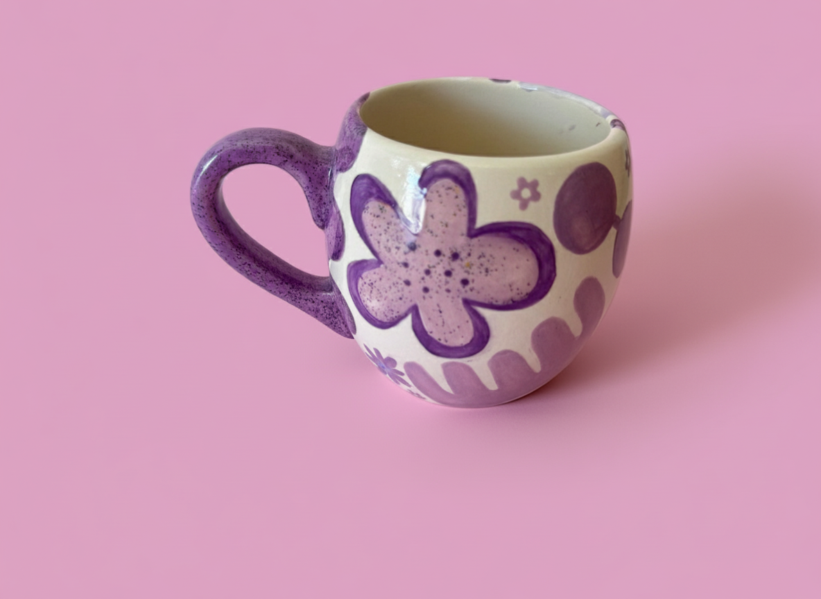 Mini Hug Mug ~ Purple Monotone