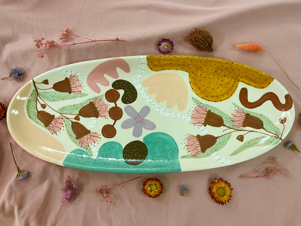 Oval Platter Lrg ~ Gum Blossom