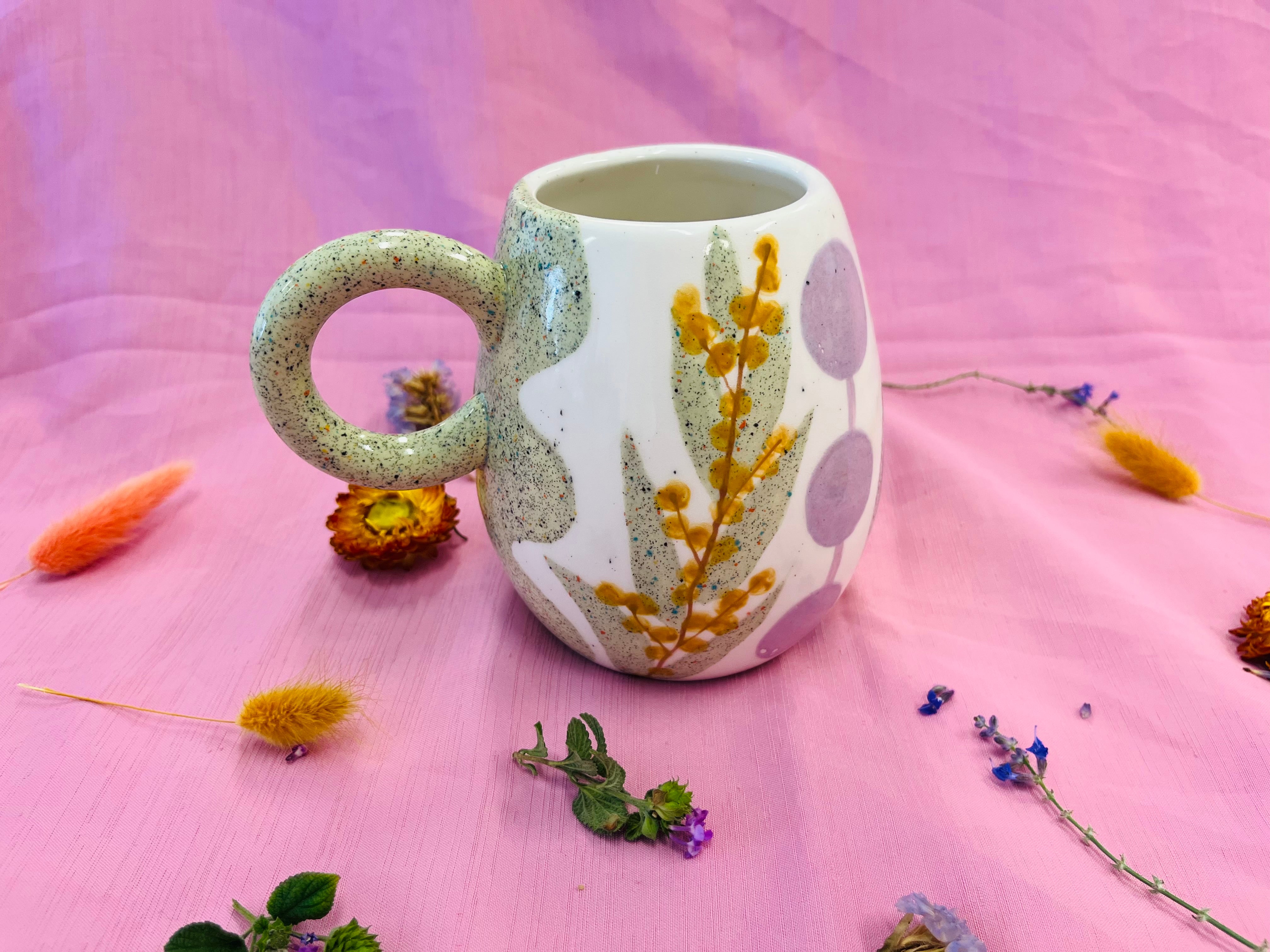 Painted to Order Hug Mugs ~ Native Flora