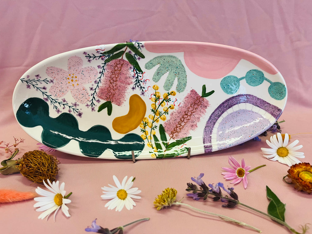 Paint to Order Oval Platter Sml ~ Floral Mix