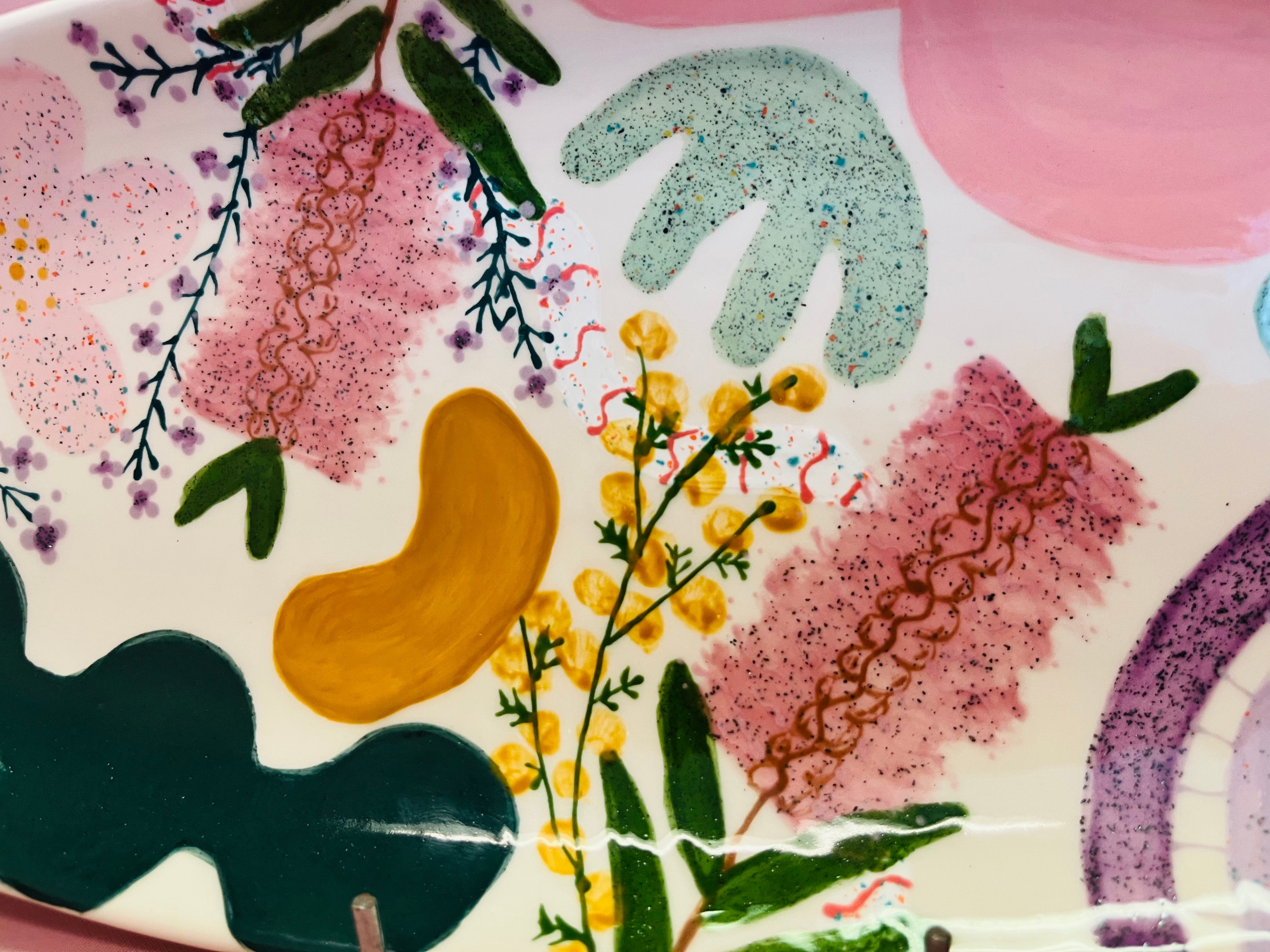 Painted to Order Oval Platter Sml ~ Floral Mix