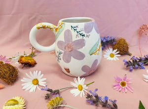 Painted to Order Hug Mug ~ Floral Sprigs